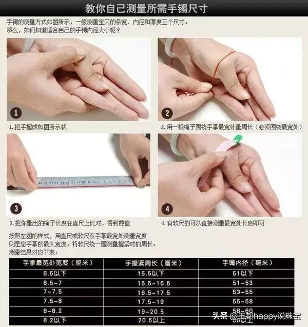 买翡翠手镯如何测量手大小「教你如何正确测量自己适合的手镯佩戴尺寸」  第9张
