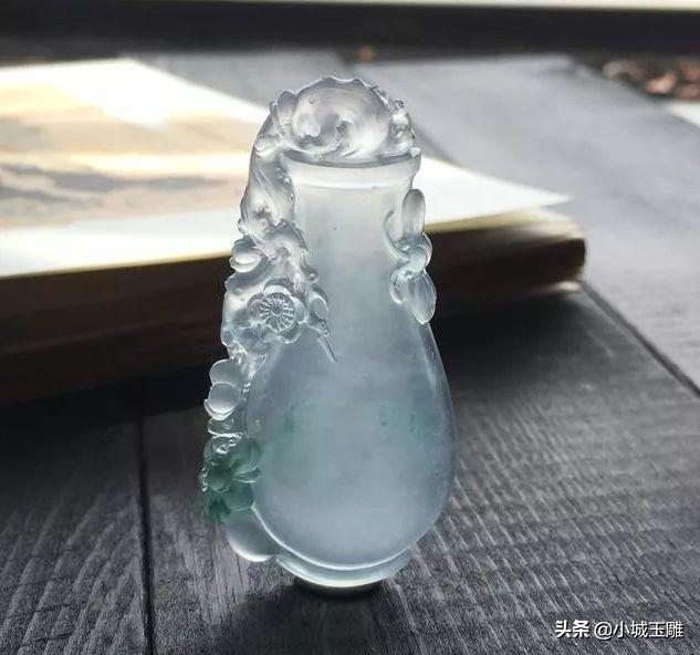 冰种翡翠花瓶，从原料到成品的过程  第11张